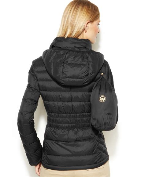 michael kors puffer jacket black|Michael Kors packable puffer jacket.